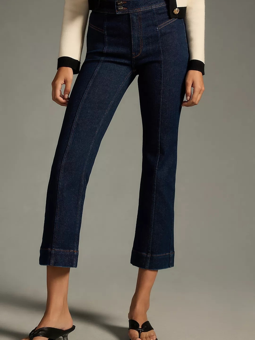 The Nyhavn Mid-Rise Cropped Flare-Leg Jeans-NWOT